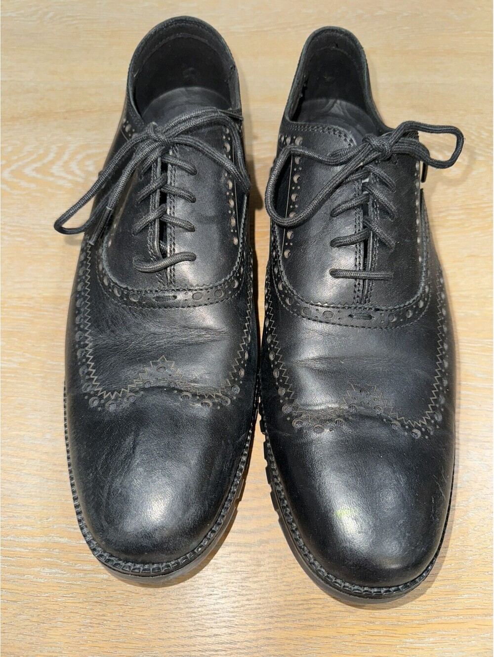 Cole Haan Men's ZeroGrand Wingtip Oxford 12 W Black C23738 MSRP $198